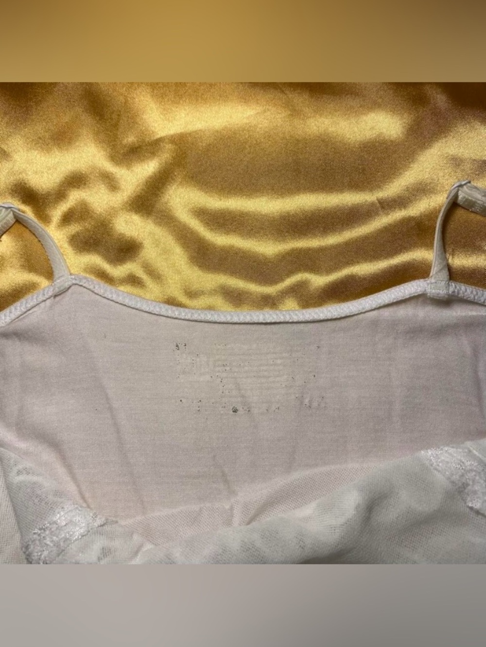 Lace-Trim White Spaghetti Strap Cami Top - Picture 3 of 5